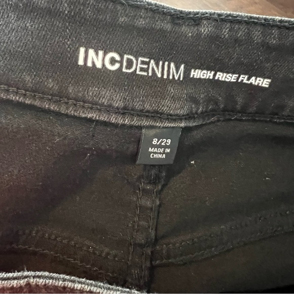 INC Denim High Rise Flare Black Jeans - Picture 8 of 8